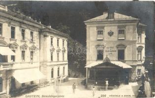 1907 Bad Gastein, Straubingerplatz, K.k. Post und Telegraphen Amt / square, post and telegraph office. (cut)
