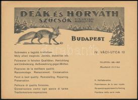 1940 Deák és Horváth Szűcsök reklámos levélpapírja, szép állapotban