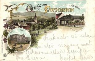 1898 (Vorläufer!) Pottenstein an der Triesting, Schule. Verlag v. Ignaz Lederer / school, shop of Ignaz Lederer (fl)