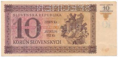 Szlovákia 1943. 10K "SPECIMEN" perforációval T:II
Slovakia 1943. 10 Korun with "SPEC...