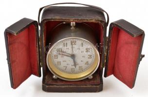 Svájci vekker, működik, eredeti dobozában, 6,5×5,5 cm