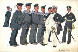 K.u.K. Kriegsmarine mariners and Navy officers. B.K.W.I. 441-11. s: Fritz Schönpflug (EK)