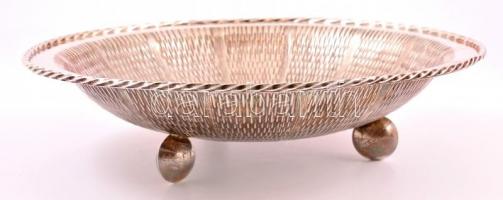 Ezüst (Ag.) gyümölcsöstál, jelzett (Sterling Budapest), vésett, d:33 cm, nettó:1106 g