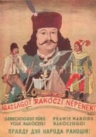 Igazságot Rákóczi népének! Kiadja a Magyarországi Ruszinszkóiak Szövetkezete / Justice for the nation of Rákóczi. Hungarian irredenta art postcard s: Barta