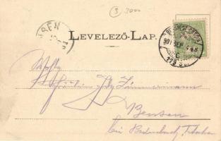 1901 Budapest VIII. József körút, villamos, üzletek. Fénynyomat Divald műintézetéből 143