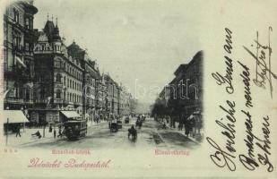 1898 Budapest VII. Erzsébet körút, villamos. D. Halberstadt (apró lyukak / tiny holes)