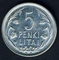 Litvánia 1925 5L Ag T:2/2-