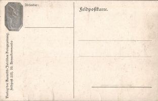 Ferenc József. Hátoldalon a 10. Armeekommando sapkajelvényének képe / Franz Jospeh. Cap badge of the...