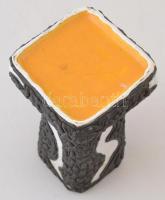 Király repesztett mázas kerámia váza, jelzett, apró kopásokkal, m: 21,5 cm