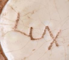 Lux színes váza, mázas kerámia, jelzett, apró kopásokkal, m: 21 cm