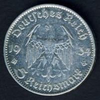 Német 3. Birodalom 1934D 5M Ag "Garnisonkirche" T:3