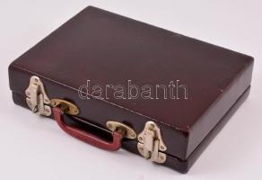 Kínai mahjong játék, bőröndben, 28×20×7 cm