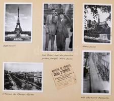 1949 Franciaország, Monte Carlo fotóalbum egy utazás képeivel Kb 60 db fotó érdekes, képekkel, járművekkel