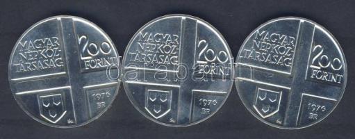 1976. 200Ft Ag 3klf db "Festők I.Derkovits, Szinyei, Munkácsi" sor T:BU