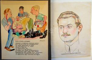 Corneten borul 29 rajzot tartalmazó rajzolt képregényfüzet Gross jelzéssel