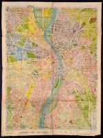 cca 1940 Stoits György, Merre menjek? Budapest közlekedési térképe utcanévjegyzékkel, Bp. Dóczi Sándor, 62x48 cm.