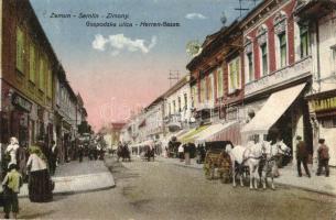 Zimony, Semlin, Zemun; Úri utca, lovaskocsi / Gospodska ulica / Herren Gasse / street view, horse carts
