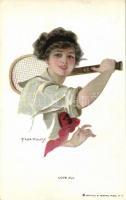 Love all / Lady with tennis racket. Reinthal & Newman No. 173. s: T. Earl Christy