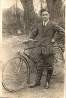 ~1905 Man with bicycle. photo (EB)