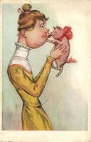 24 db RÉGI motívumlap, sok humoros / 24 pre-1945 motive postcards with many humour