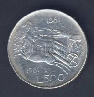 Olaszország 1961. 500L Ag "Olasz egység századfordulója" T:3