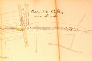 cca 1880 A Hódmezővásárhely-Makó-Nagy Szt. Miklósi h.é. vasút Makó-Nagyszentmiklósi vonalrész helysz...