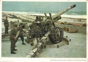 Im Küstenschutz eingesetzte Artillerie des deutschen Heeres. PK-Aufn. Kriegsber. Schödl, Carl Werner / WWII German military, cannon (EK)