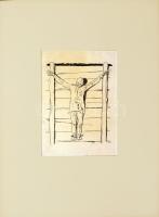 cca 1940 Ék Sándor (1902-1975): Szignált ceruzarajz 26x37cm paszpartuban