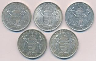 1939. 5P Ag "Horthy balra" (5x) T:2 
Adamo P8.2