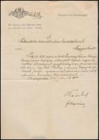 1877 Thaisz Elek (1820-1892) Budapest első rendőr-főkapitánya aláírásával ellátott nyomozási ügy irat fejléces papíron