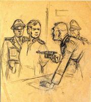 1947 Ék Sándor (1902-1975): Illusztráció ceruzarajz (az 1972-es műcsarnoki gyűjteményes kiállítás an...