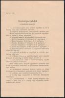 1902 Budapest, Szabályrendelet a bérkocsi iparról 8p.