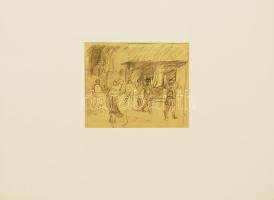 cca 1940 Ék Sándor (1902-1975): Tanulmány ceruzarajz (az 1972-es műcsarnoki gyűjteményes kiállítás anyagából) 30x23cm paszpartuban