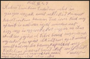 1916 Tábori posta levelezőlap, piros "S.M.S. SZAMOS" dunai flottilla bélyegzéssel