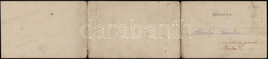 Kassa, Kosice; látkép fűrészteleppel. Három részes panorámalap / general view with sawmill. 3-tiled ...