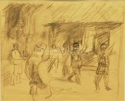 cca 1940 Ék Sándor (1902-1975): Tanulmány ceruzarajz (az 1972-es műcsarnoki gyűjteményes kiállítás a...