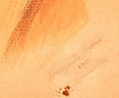 Olvashatatlan jelzéssel: Női portré, vegyes technika, karton, 26,5×21,5 cm