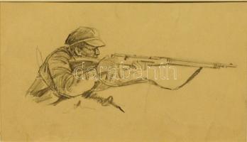 1942 Ék Sándor (1902-1975): Tanulmány ceruzarajz (az 1972-es műcsarnoki gyűjteményes kiállítás anyag...