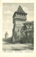 Nagyszeben, Hermannstadt, Sibiu; Harteneck utca és torony / street view with towers. Krafft & Drotleff (EK)