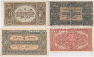 1913-1923. 7db-os vegyes magyar korona bankjegy tétel, közte 1923. 1000K T:III,III-