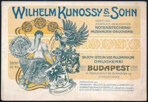 Wilhelm Kunossy & Sohn Budapest, díszes reklámlap