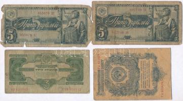 Szovjetunió 1934. 3R + 1938. 5R (2x) + 1947. 1R T:III-,IV Soviet Union 1934. 3 Rubles + 1938. 5 Rubles (2x) + 1947. 1 Ruble C:VG,G