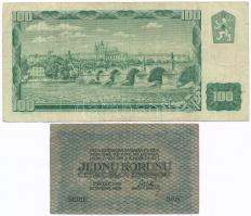 Csehszlovákia 1919. 1K + Szlovákia 1993. (1961) 100K szlovák bélyeggel T:III,III- 
Czechoslovakia 1...