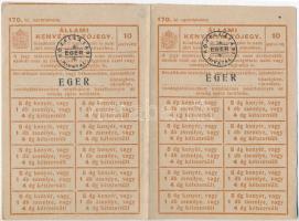 Eger ~1940. "Állami Kenyérváltójegy" 4db jegy, "Eger" bélyegzéssel T:I-,II