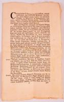 cca 1782 II. József türelmi rendeletének nyomtatott szövege, külzetén feljegyzéssel, 8. p.