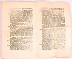 cca 1782 II. József türelmi rendeletének nyomtatott szövege, külzetén feljegyzéssel, 8. p