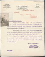 1931 A Kodak cég fotópályázatának két elismert képe Páll Géza fotográfustól a Kodak levelével