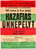 1937 Magyaróvár hazafias népünnepély plakátja 46x60 cm