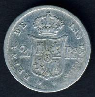 Spanyolország 1860. 2R Ag T:3-/4+