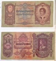 Vegyes: ~42db-os magyar papírpénz tétel, nagyrészt a pengő időszakból, négygyűrűs "NUMIS" ...